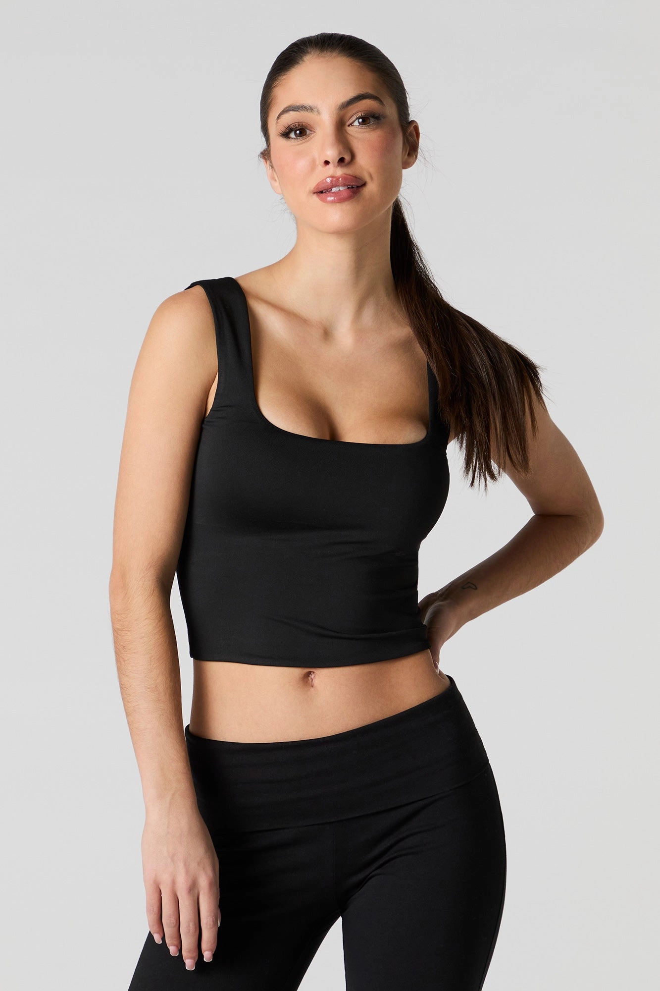 Contour Square Neck Tank with Built-In Cups