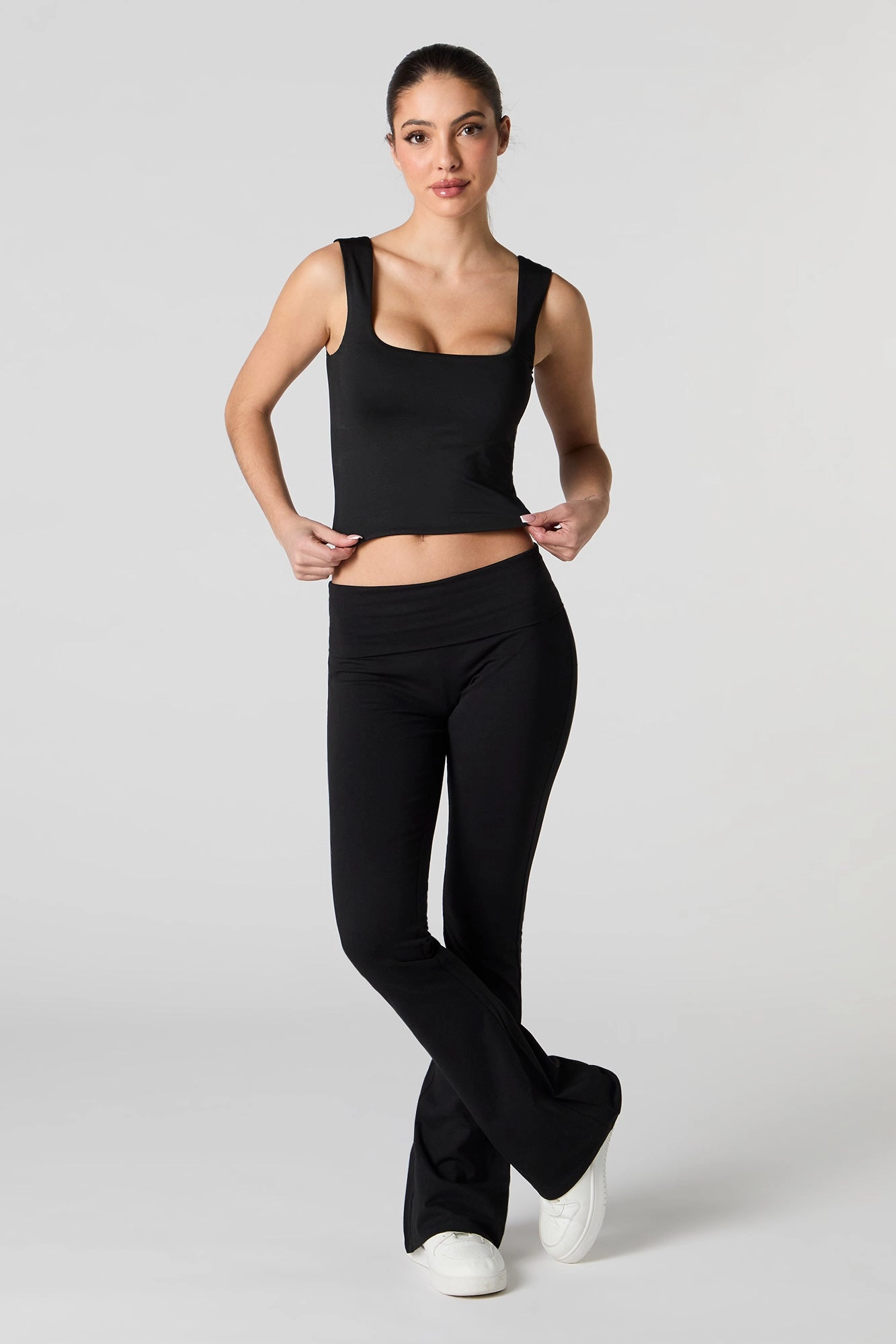 Contour Square Neck Tank with Built-In Cups