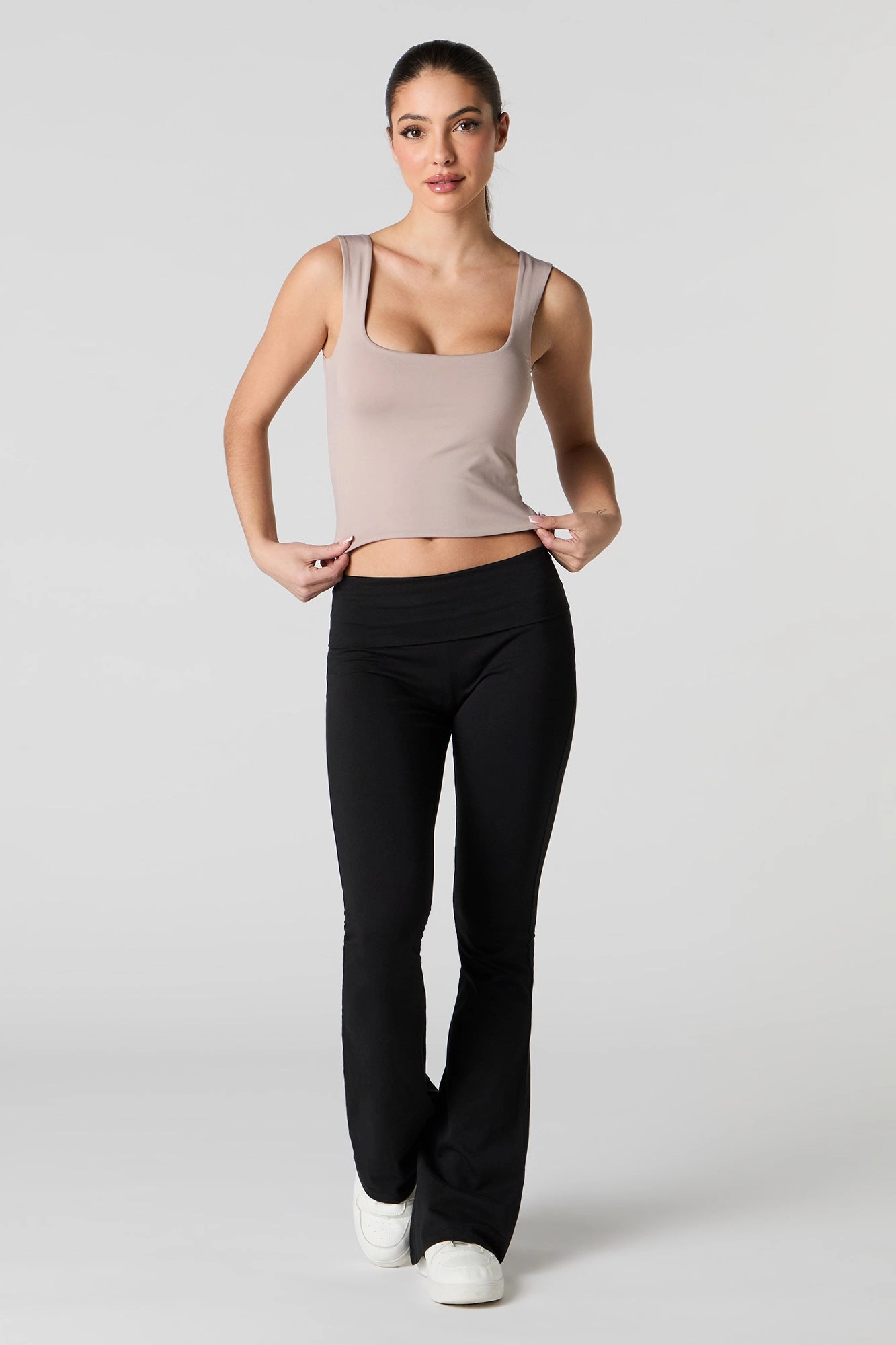 Contour Square Neck Tank with Built-In Cups