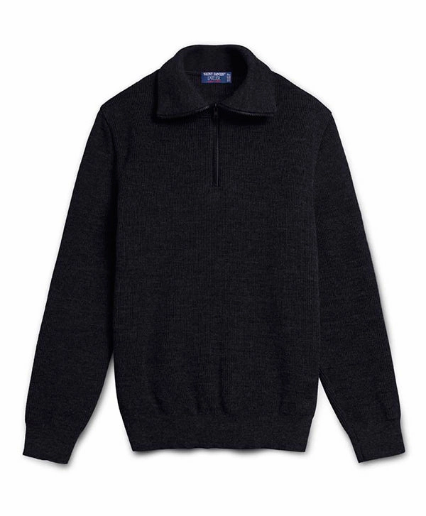 COTENTIN III - Quarter Zip Trucker Sweater (BLACK)