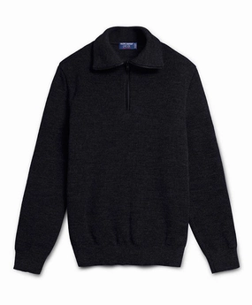 COTENTIN III - Quarter Zip Trucker Sweater (BLACK)