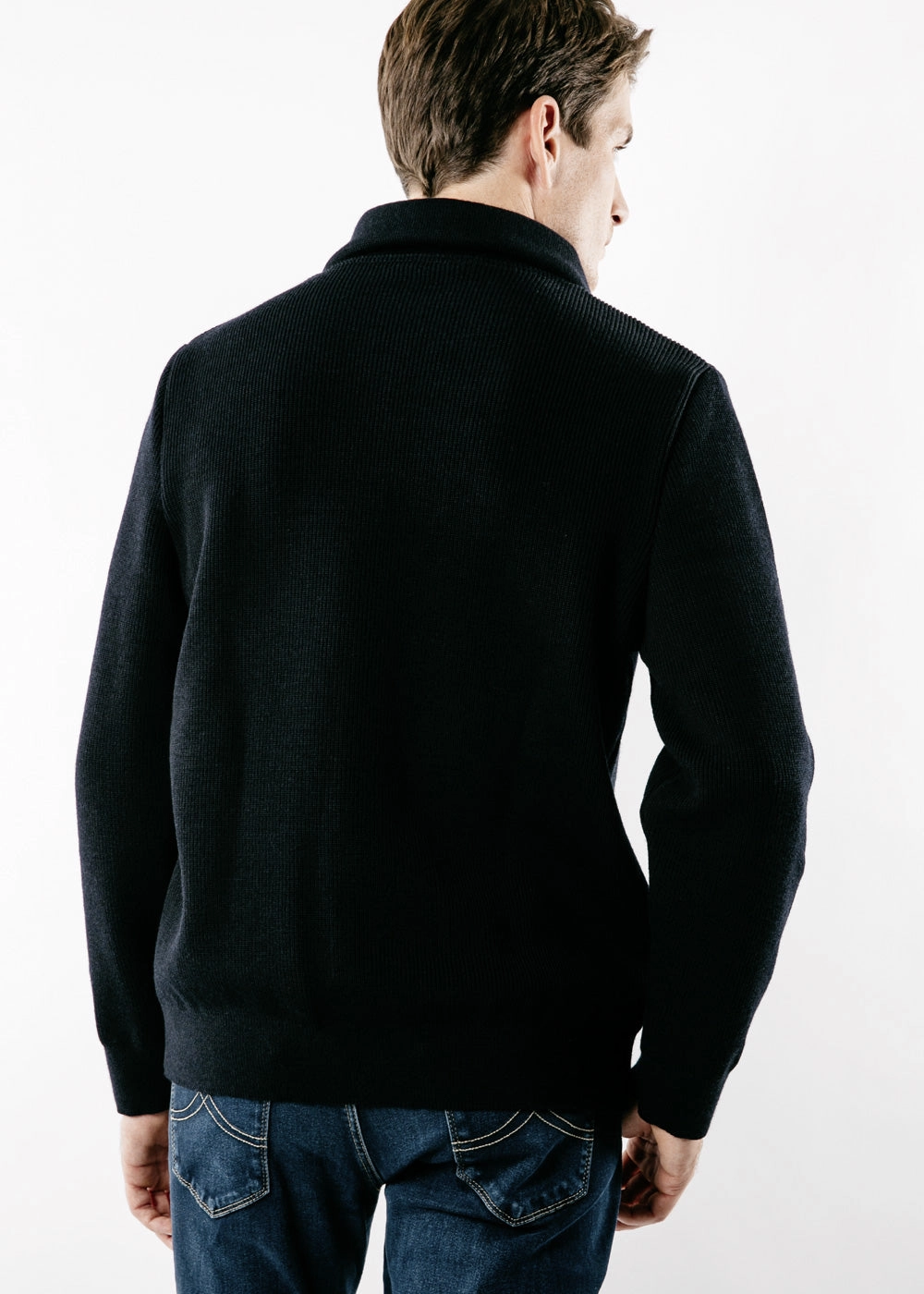 COTENTIN III - Quarter Zip Trucker Sweater (NAVY)
