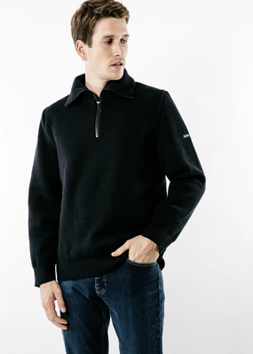 COTENTIN III - Quarter Zip Trucker Sweater (NAVY)