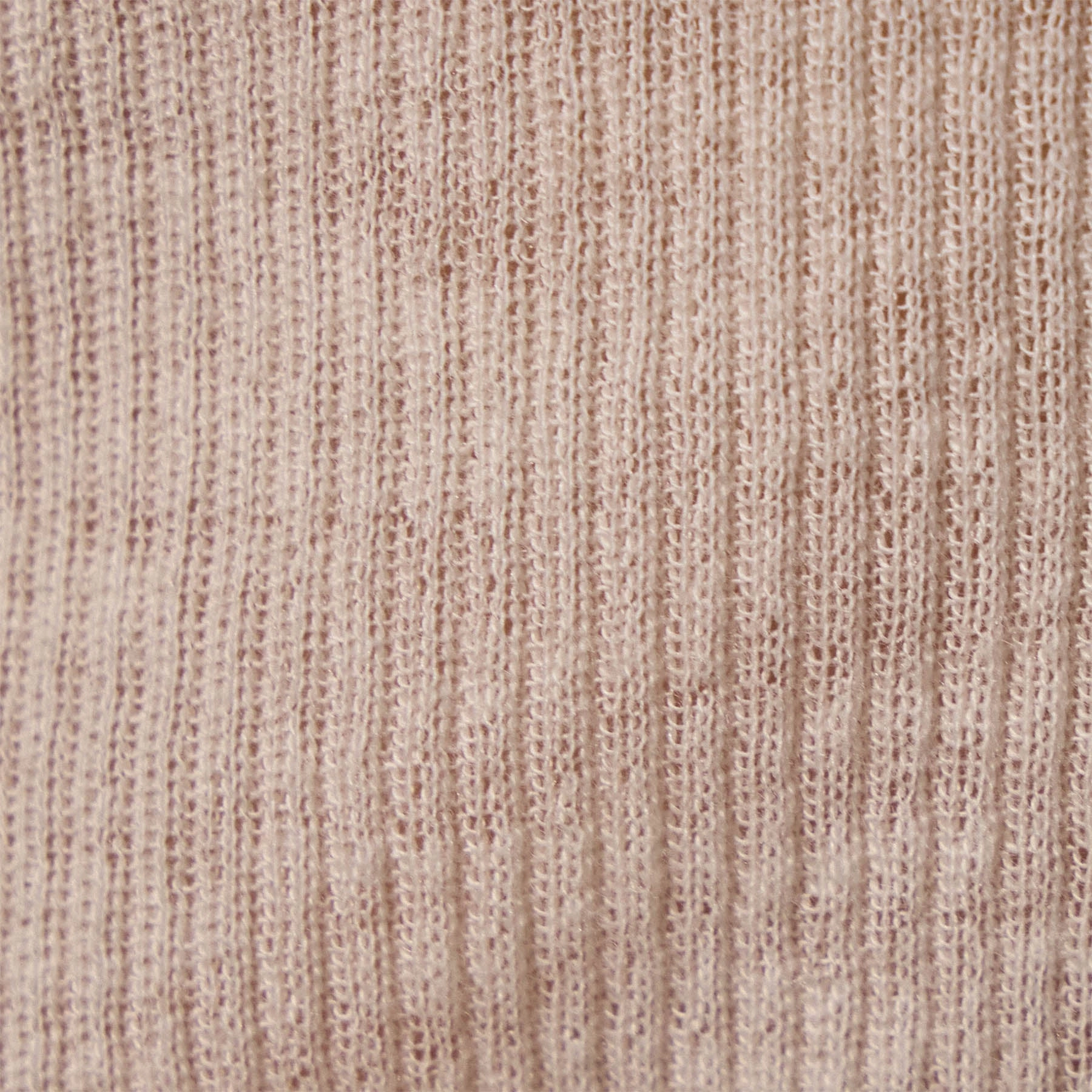 Cotton Cashmere Blend Ribbed Long Sleeve Crew - Ivory