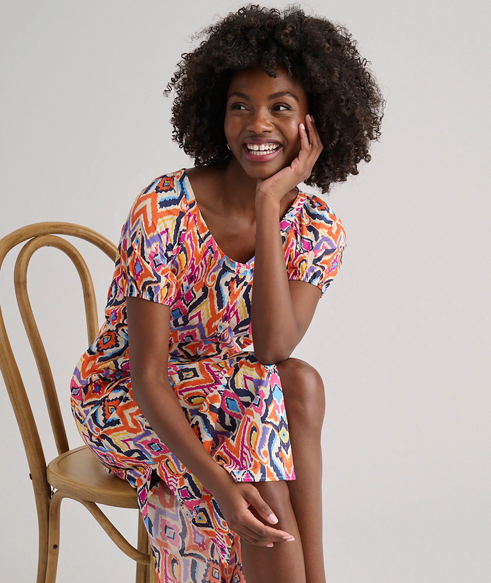 Cotton Marguerite Midi Dress