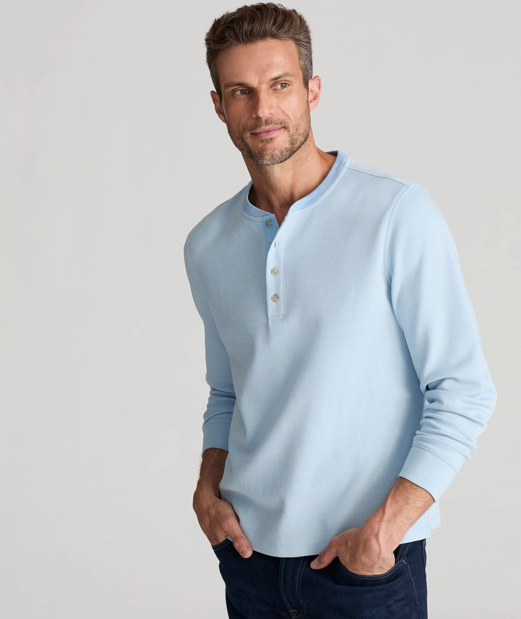 Cotton Pique Henley - FINAL SALE