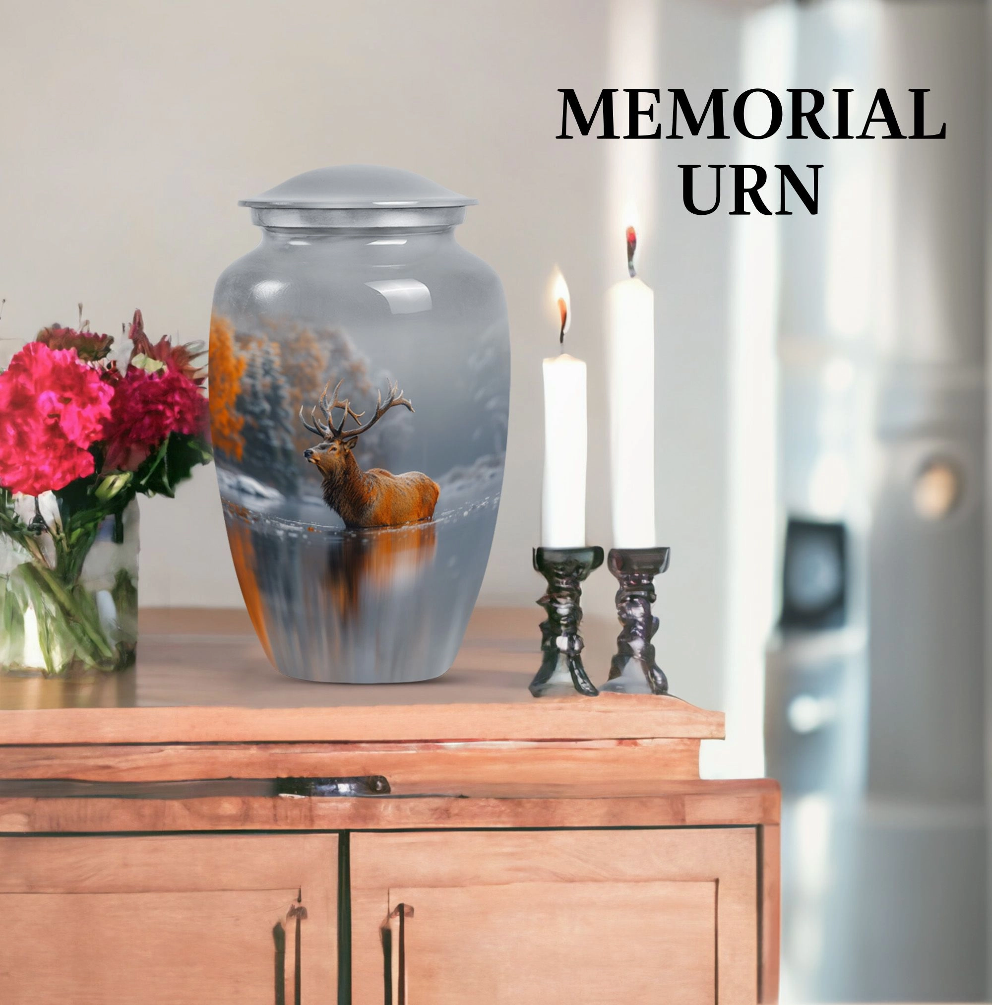 Deer Urn Remembrance - Memorial Ashes Cremation Urn for Adult