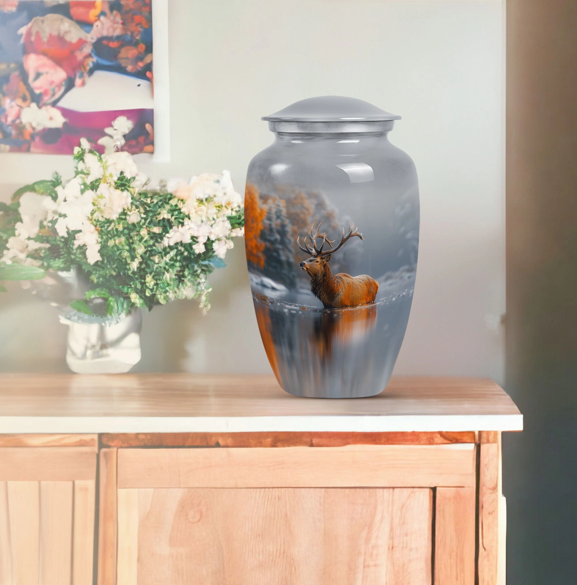 Deer Urn Remembrance - Memorial Ashes Cremation Urn for Adult
