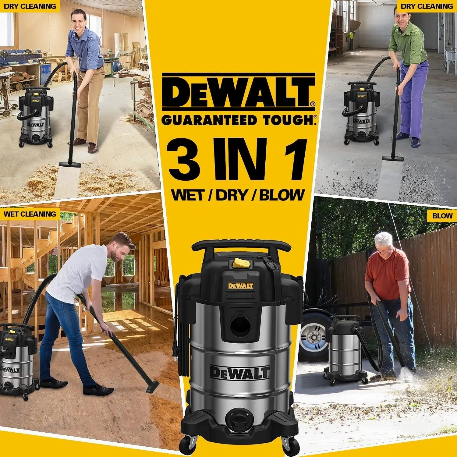 DEWALT DXV08S 8Gallon Wet/Dry Vacuum,120V/60Hz,4 Peak HP Shop Vac
