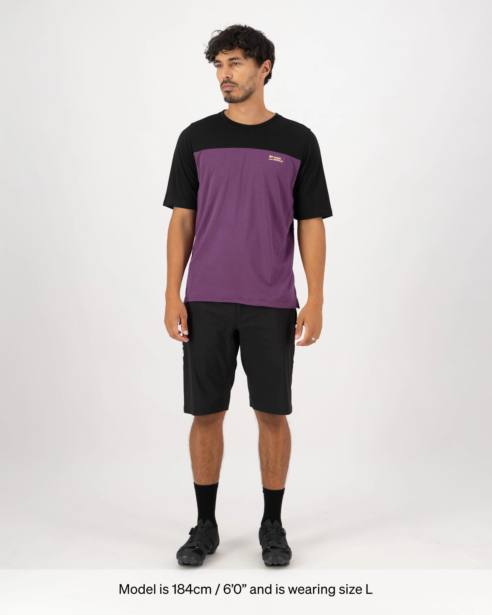 Diversion Merino Bike Jersey Short Sleeve - Boysenberry / Black