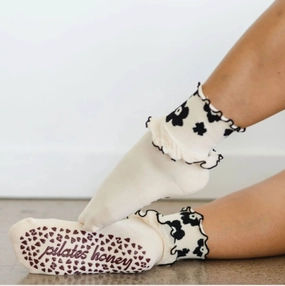 Double Ruffle Shorty Crew - Crew Grip Sock (Barre / Pilates)