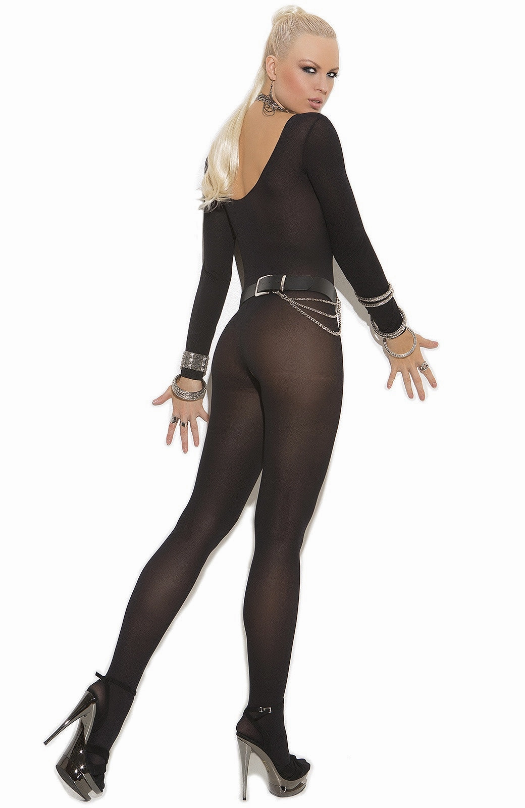 EM-1606 Black crotchless bodystocking