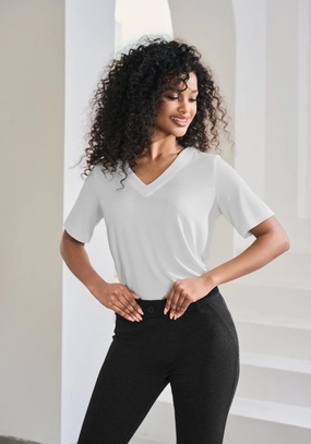 Essential V-Neck Short Sleeve (White)