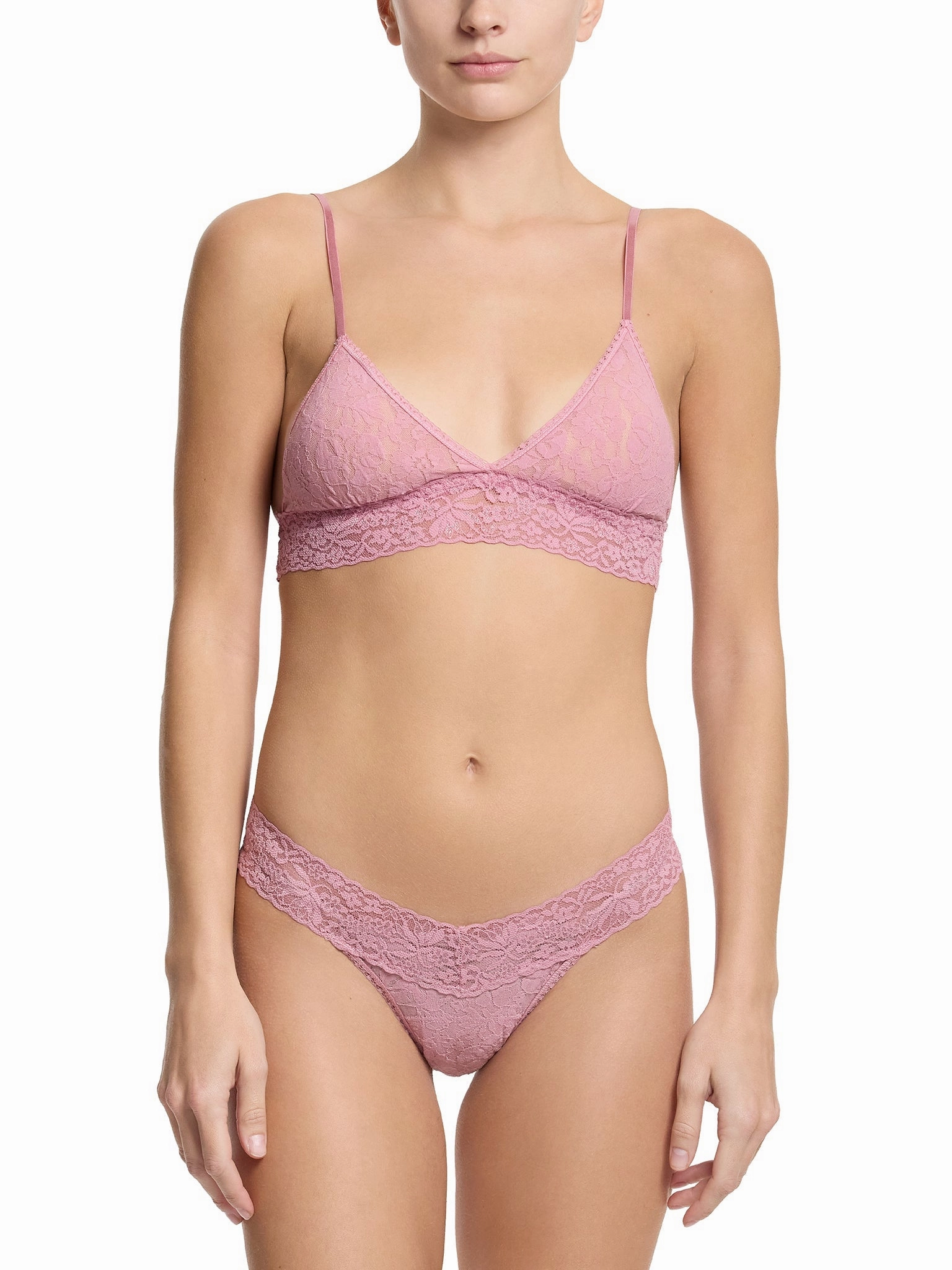 Flora Lace Bralette Mauve Orchid Pink