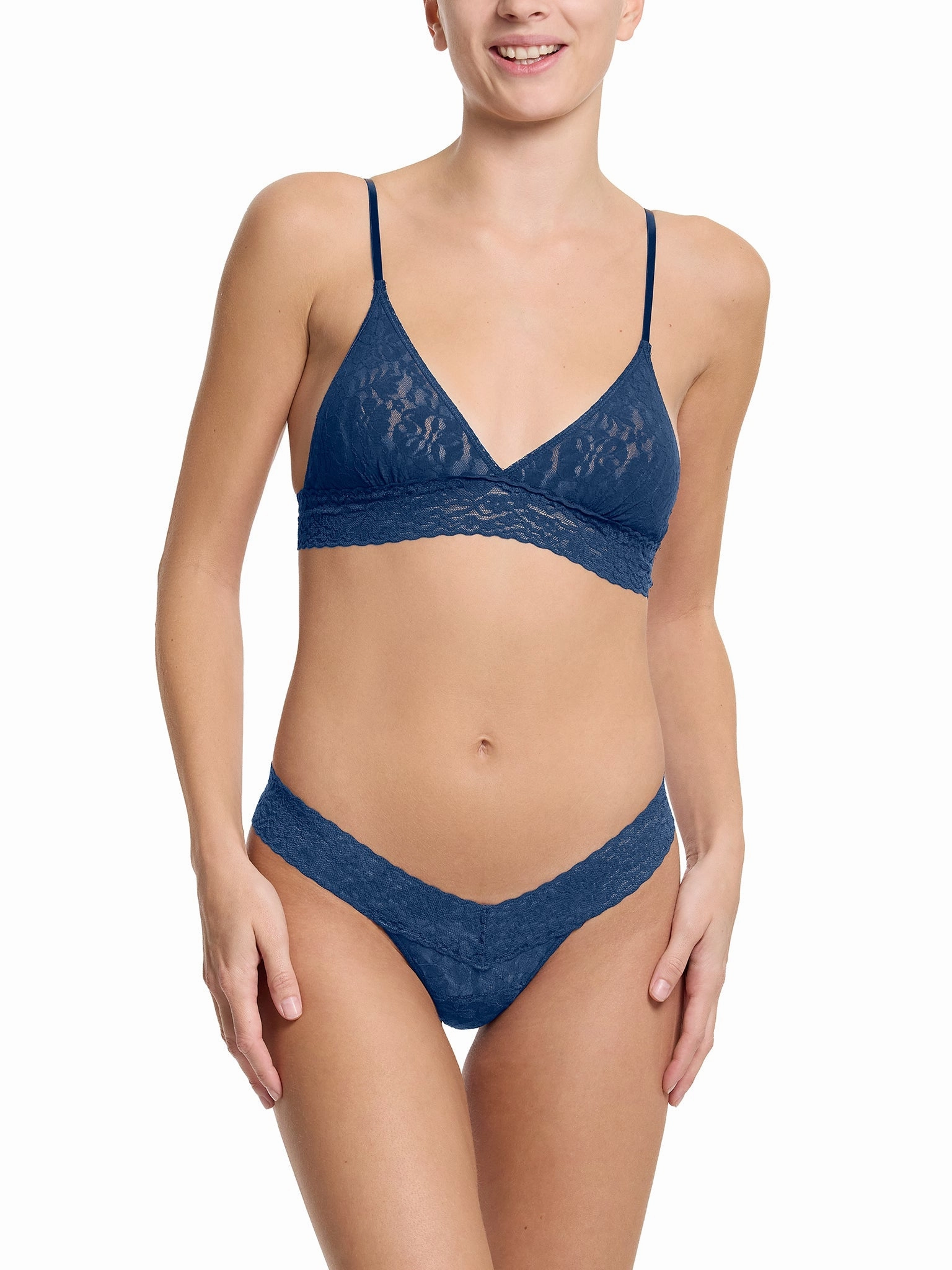 Flora Lace Bralette Night Owl Blue