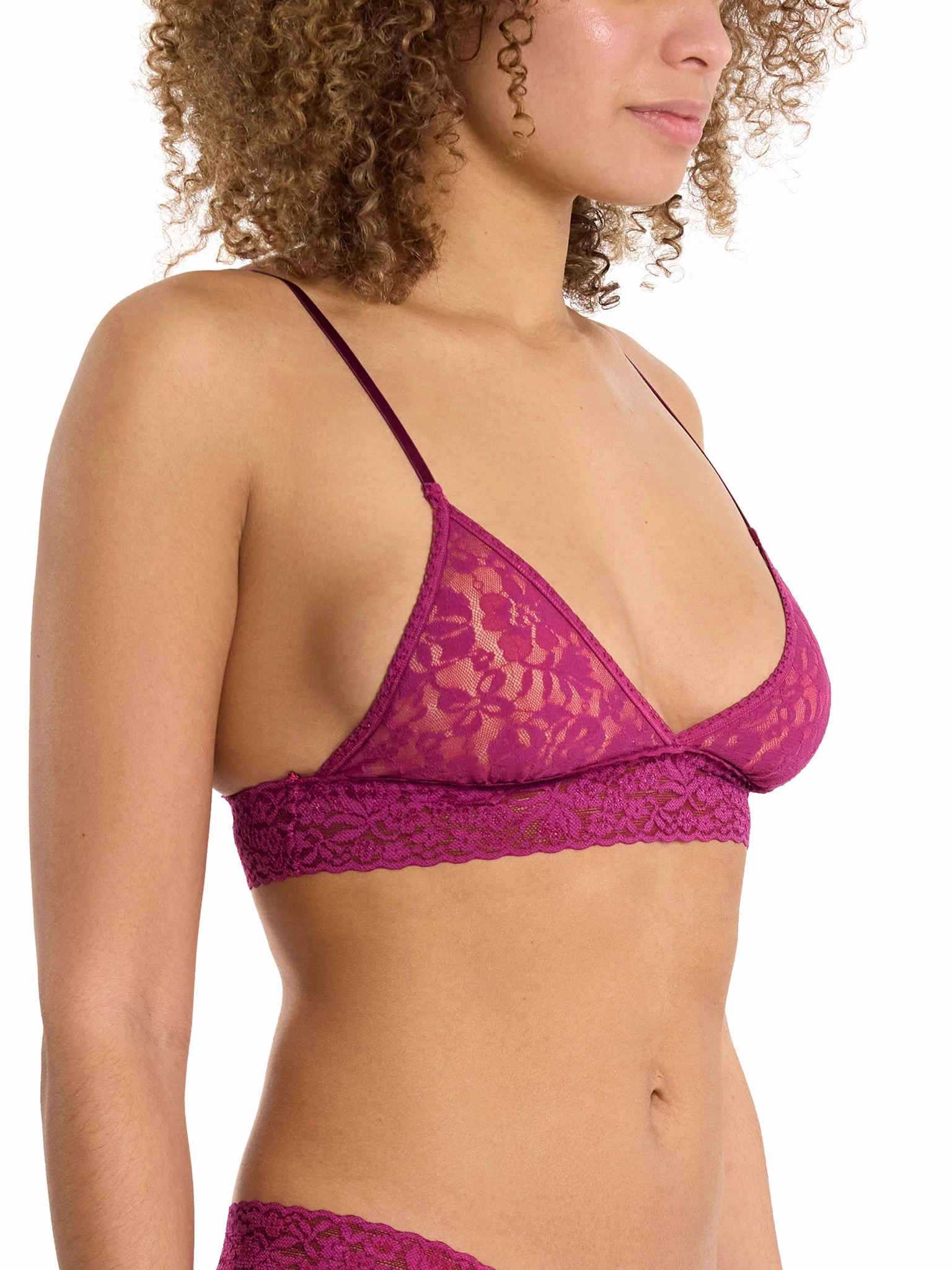 Flora Lace Padded Bralette Picking Plums Pink