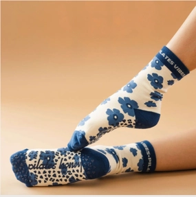 Flower Vibes - Crew Grip Sock (Barre / Pilates)