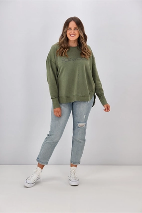 Foxwood Washed Simplified Crew Khaki