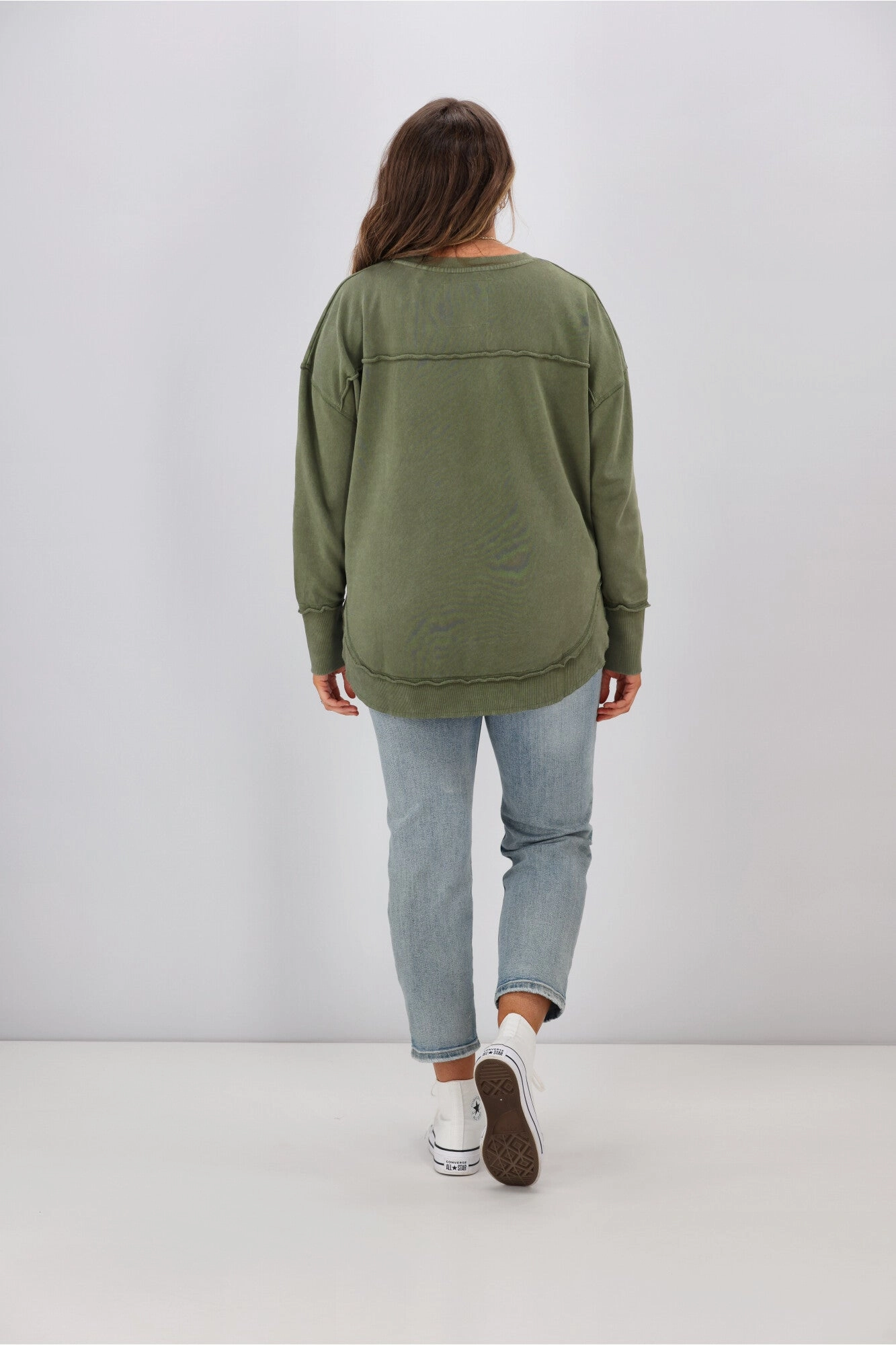 Foxwood Washed Simplified Crew Khaki