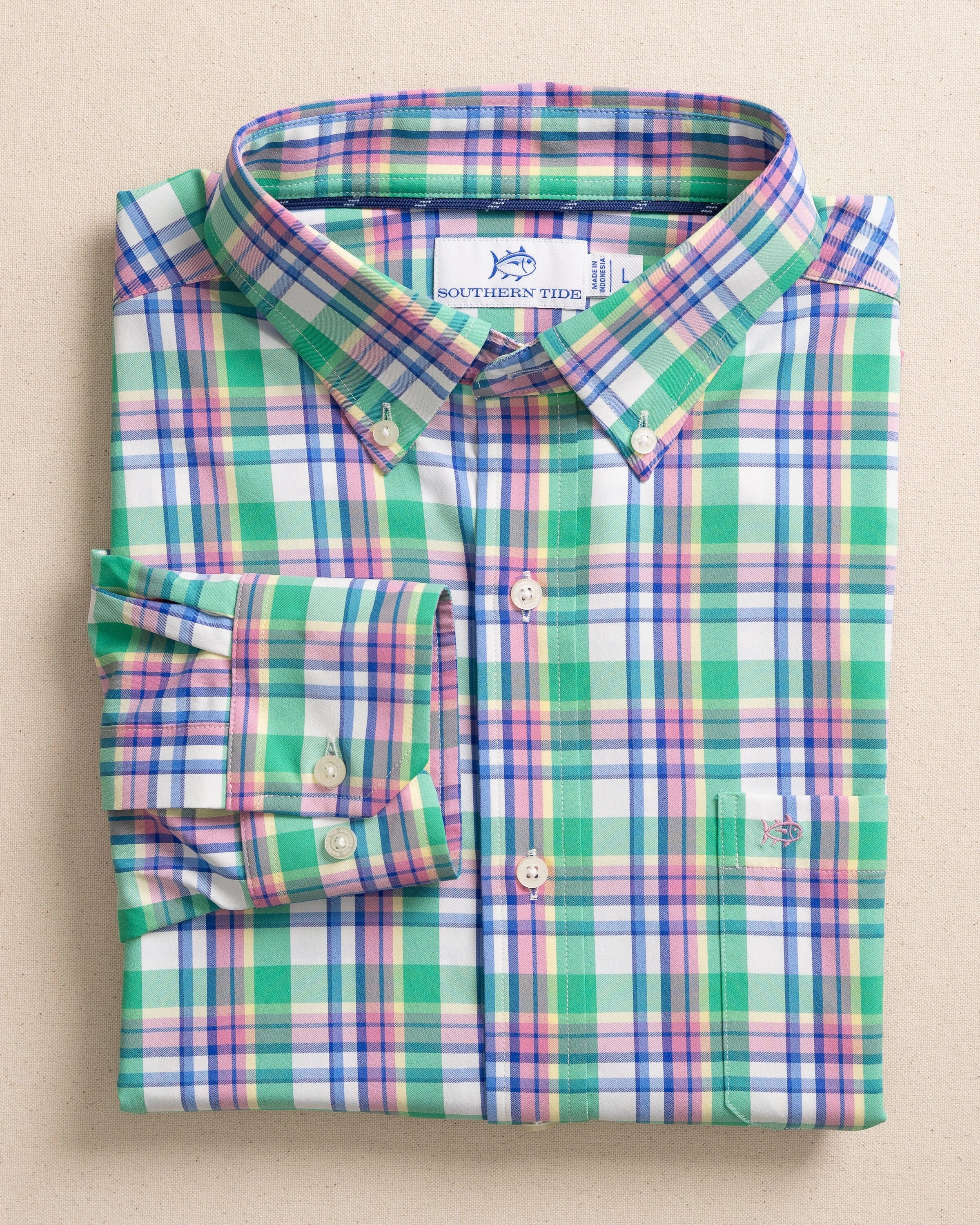 Gaspee Plaid Intercoastal Long Sleeve Sport Shirt