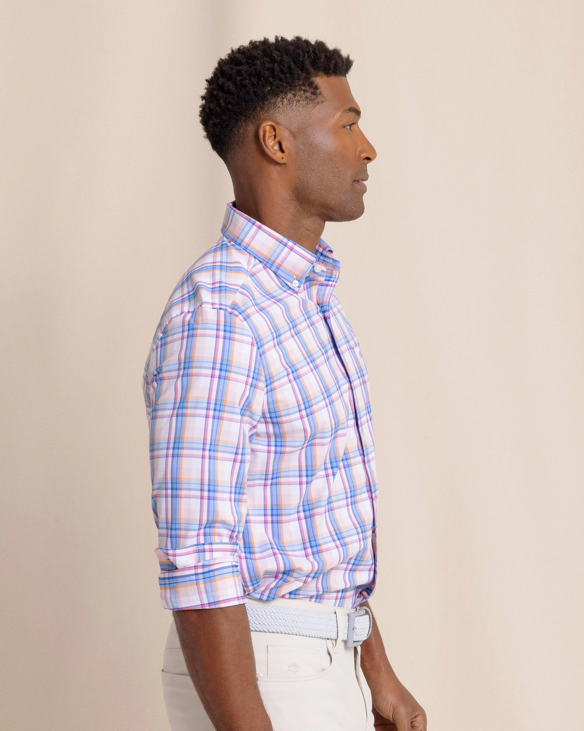 Gaspee Plaid Intercoastal Long Sleeve Sport Shirt