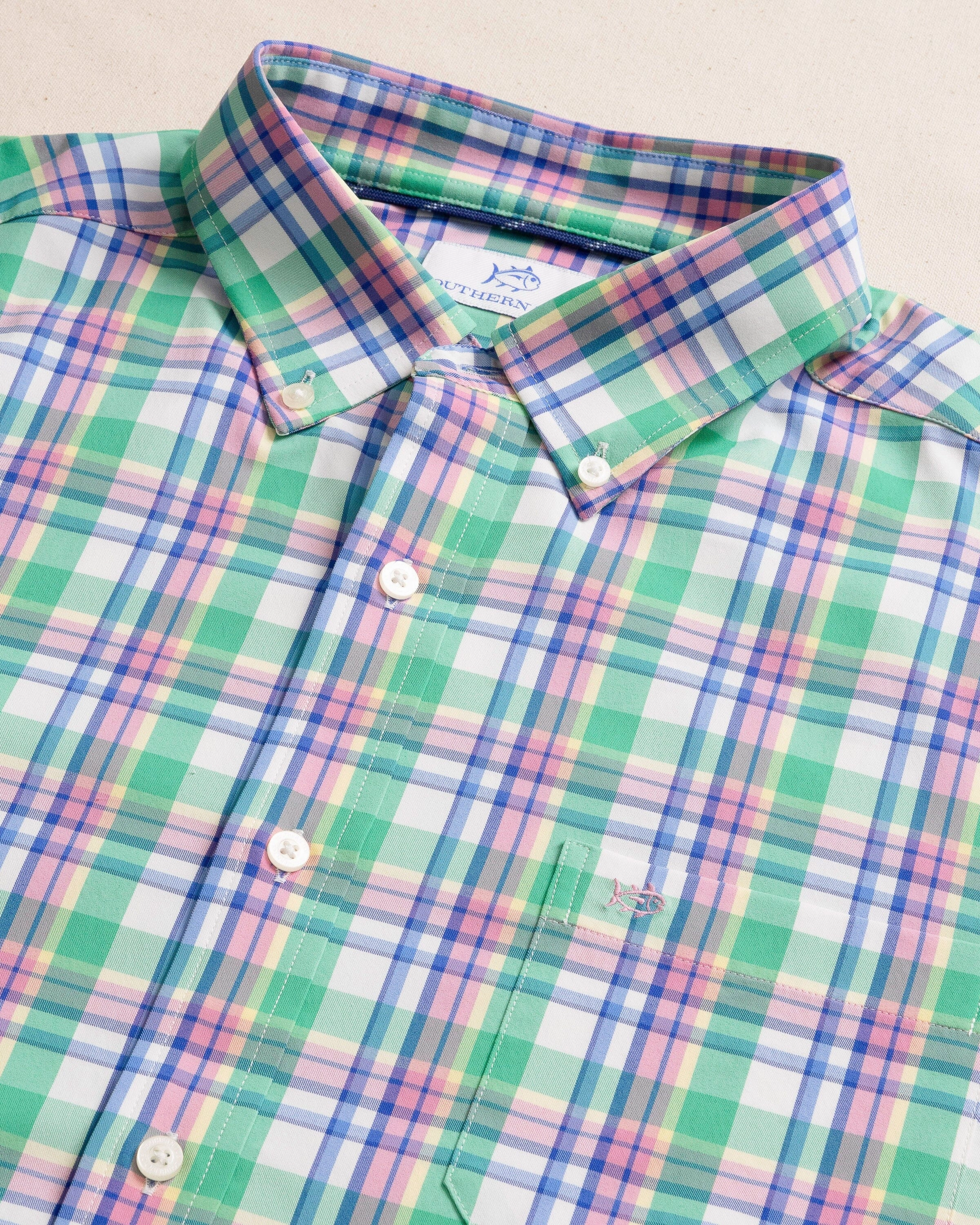 Gaspee Plaid Intercoastal Long Sleeve Sport Shirt
