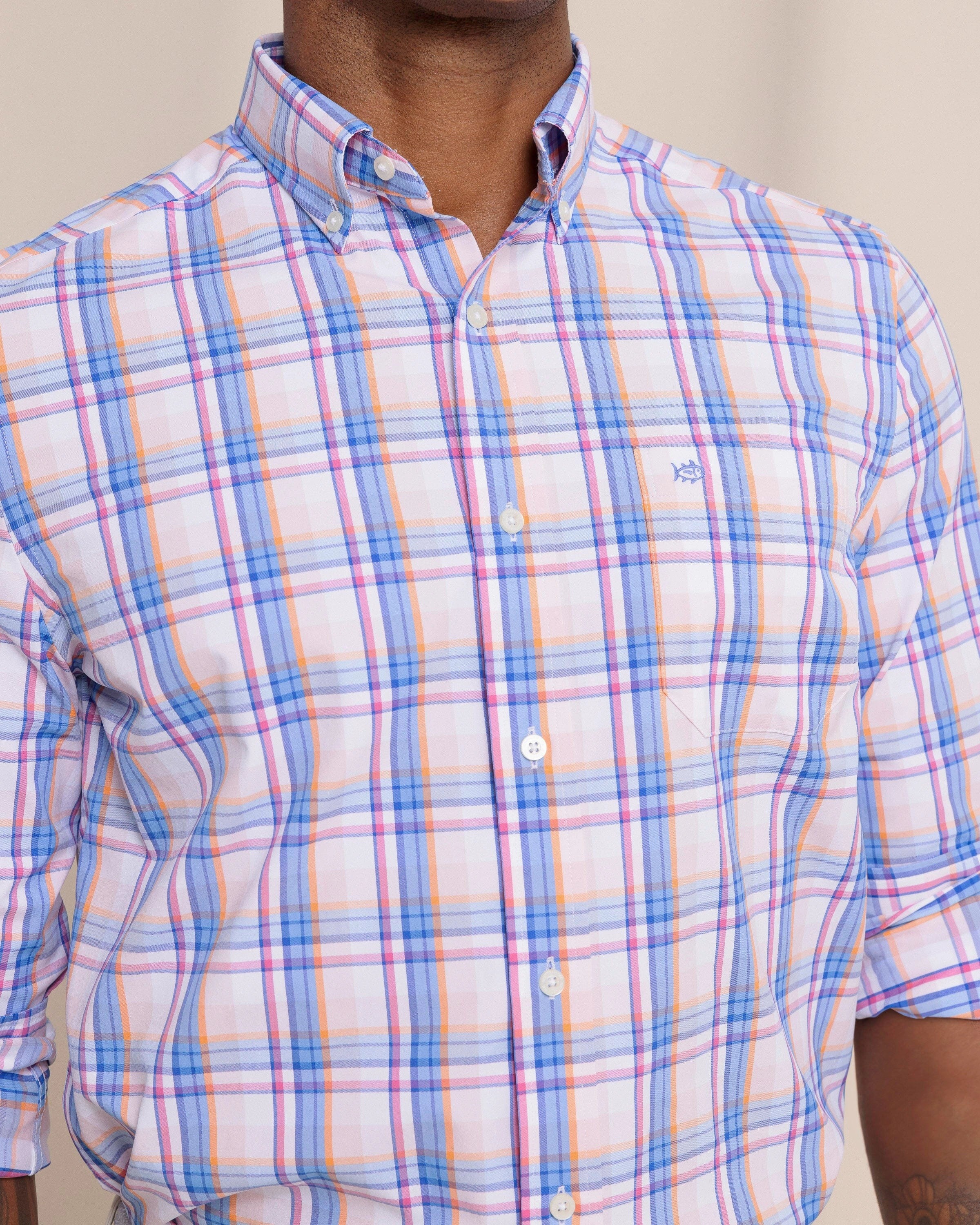 Gaspee Plaid Intercoastal Long Sleeve Sport Shirt