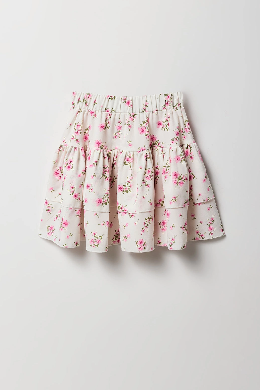 Girls Embroidered T-Shirt & Tiered Skirt 2 Piece Set