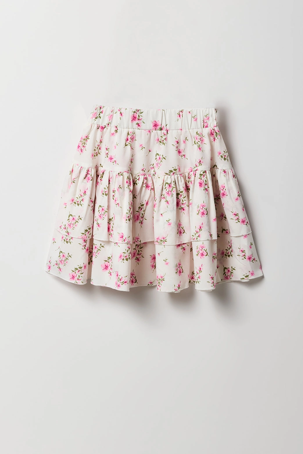 Girls Embroidered T-Shirt & Tiered Skirt 2 Piece Set