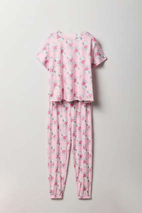 Girls Snoopy Print T-Shirt & Pant 2 Piece Licensed Casual Set