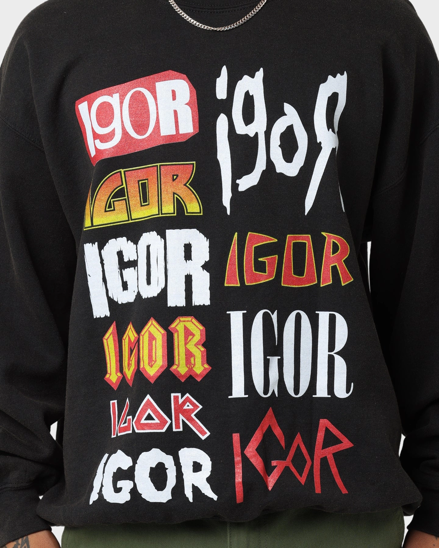 Goat Crew Igor Metal Logo Vintage Crewneck Black Wash