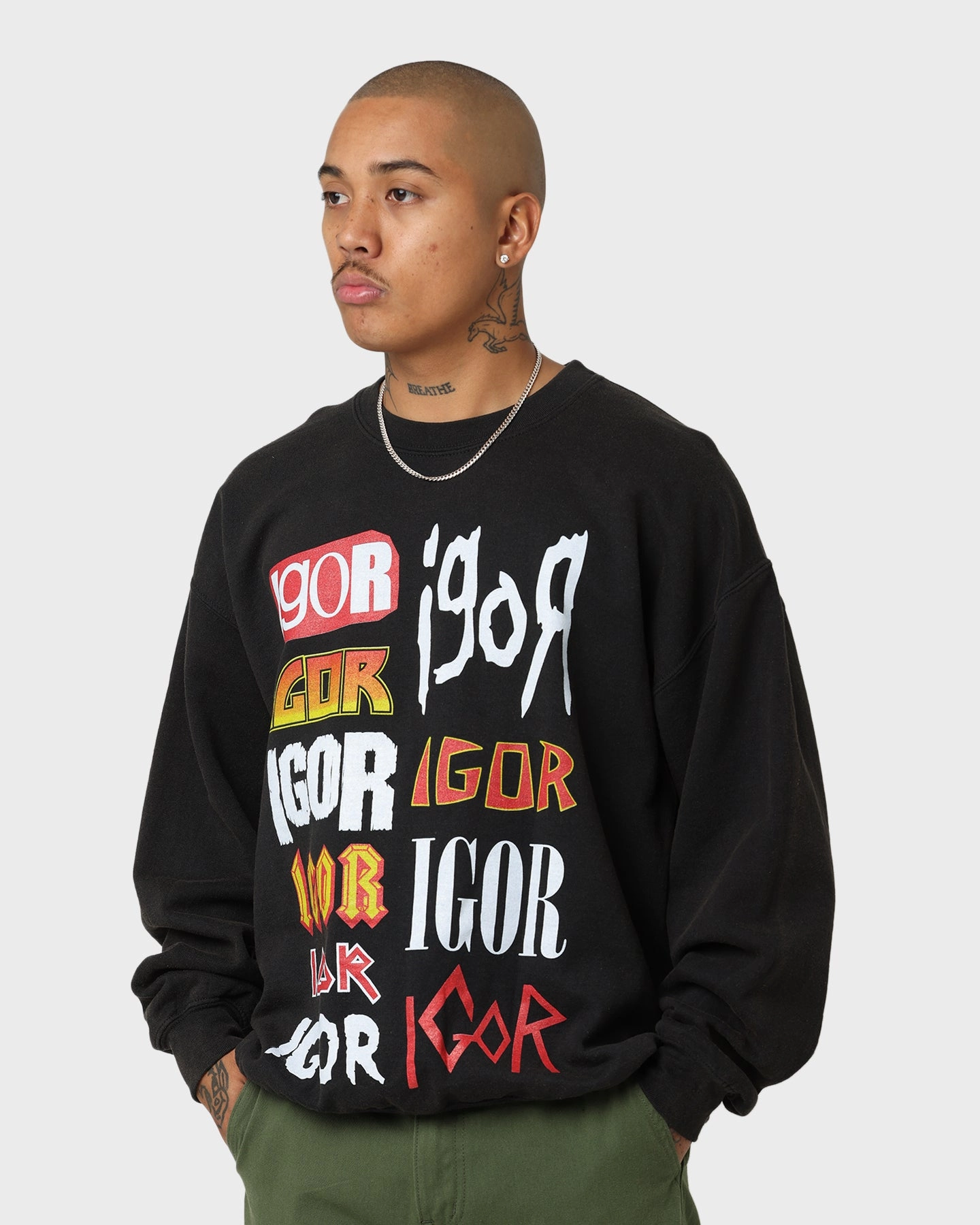 Goat Crew Igor Metal Logo Vintage Crewneck Black Wash