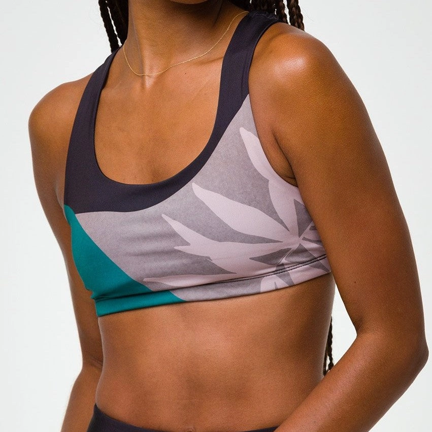 Graphic Mudra Bra - Midnight Palm