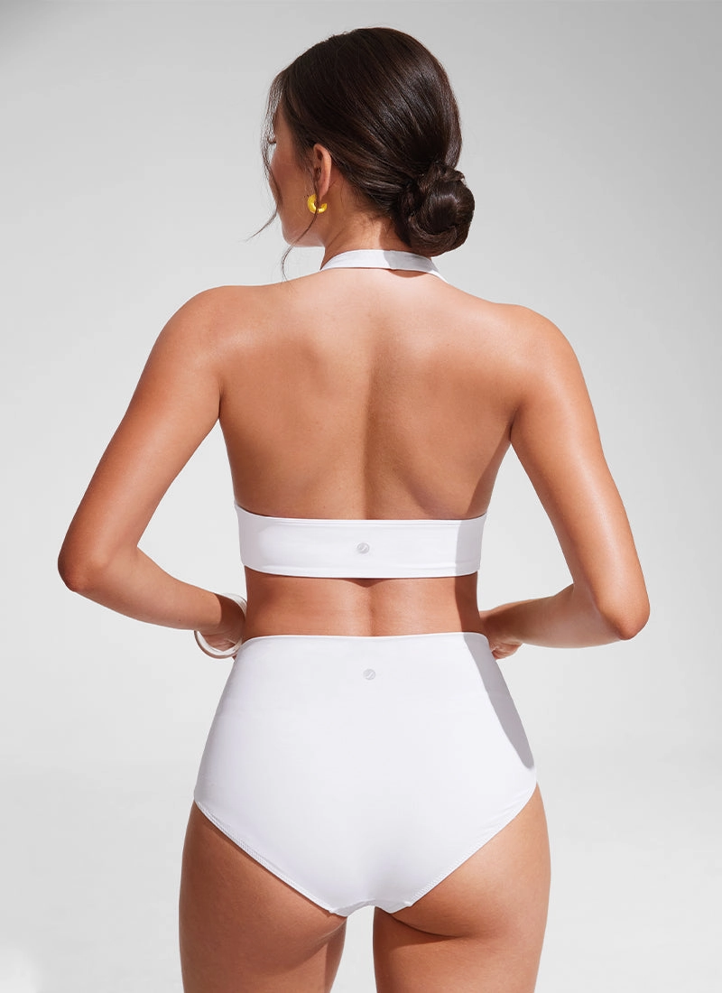 Halter Bikini Tops V Neck Sexy Backless Swimsuit Padded