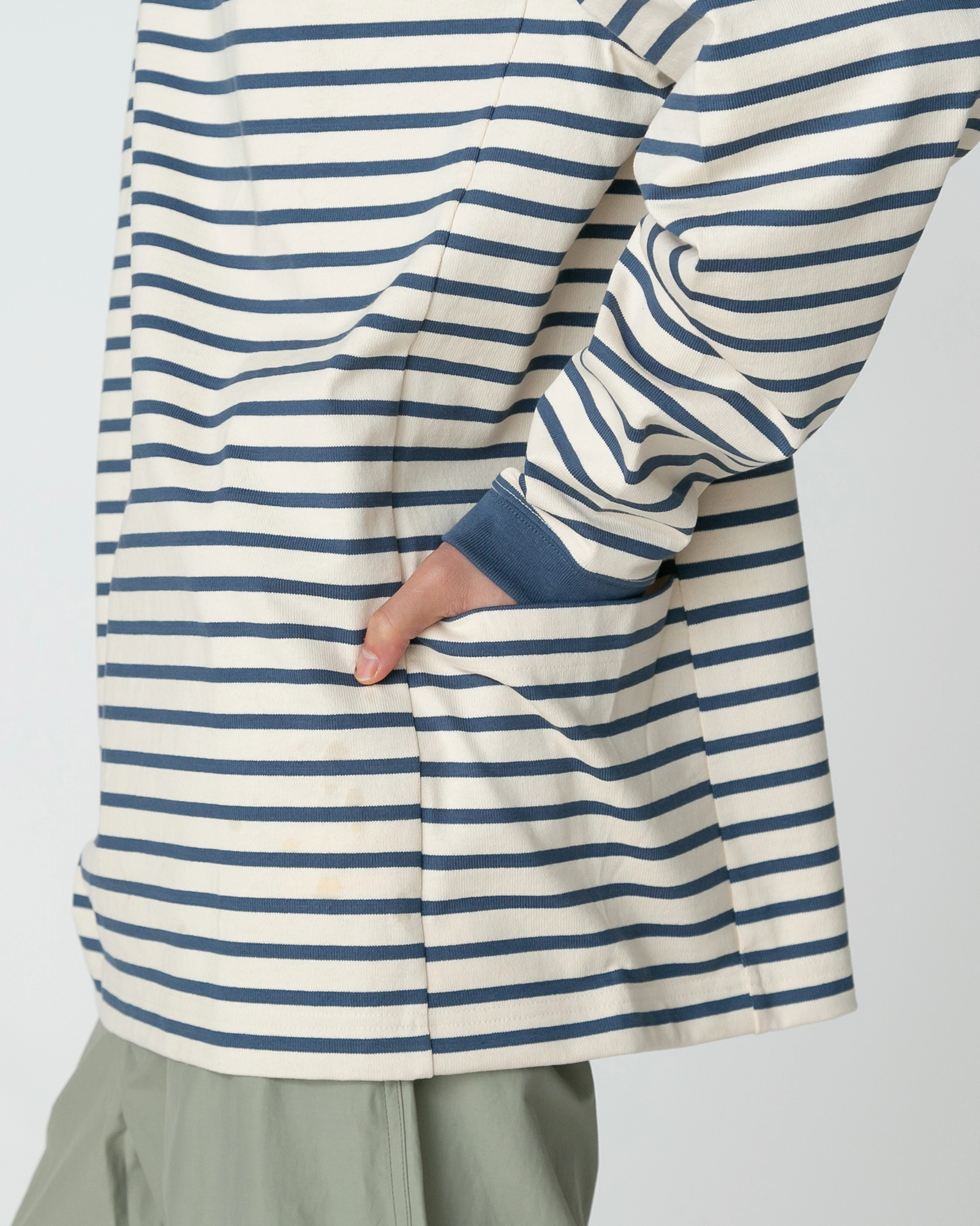 Heavy Cotton Border Long Sleeve T-Shirt