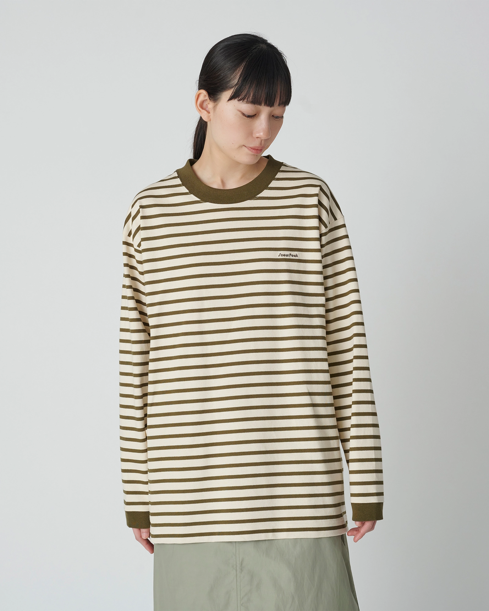 Heavy Cotton Border Long Sleeve T-Shirt