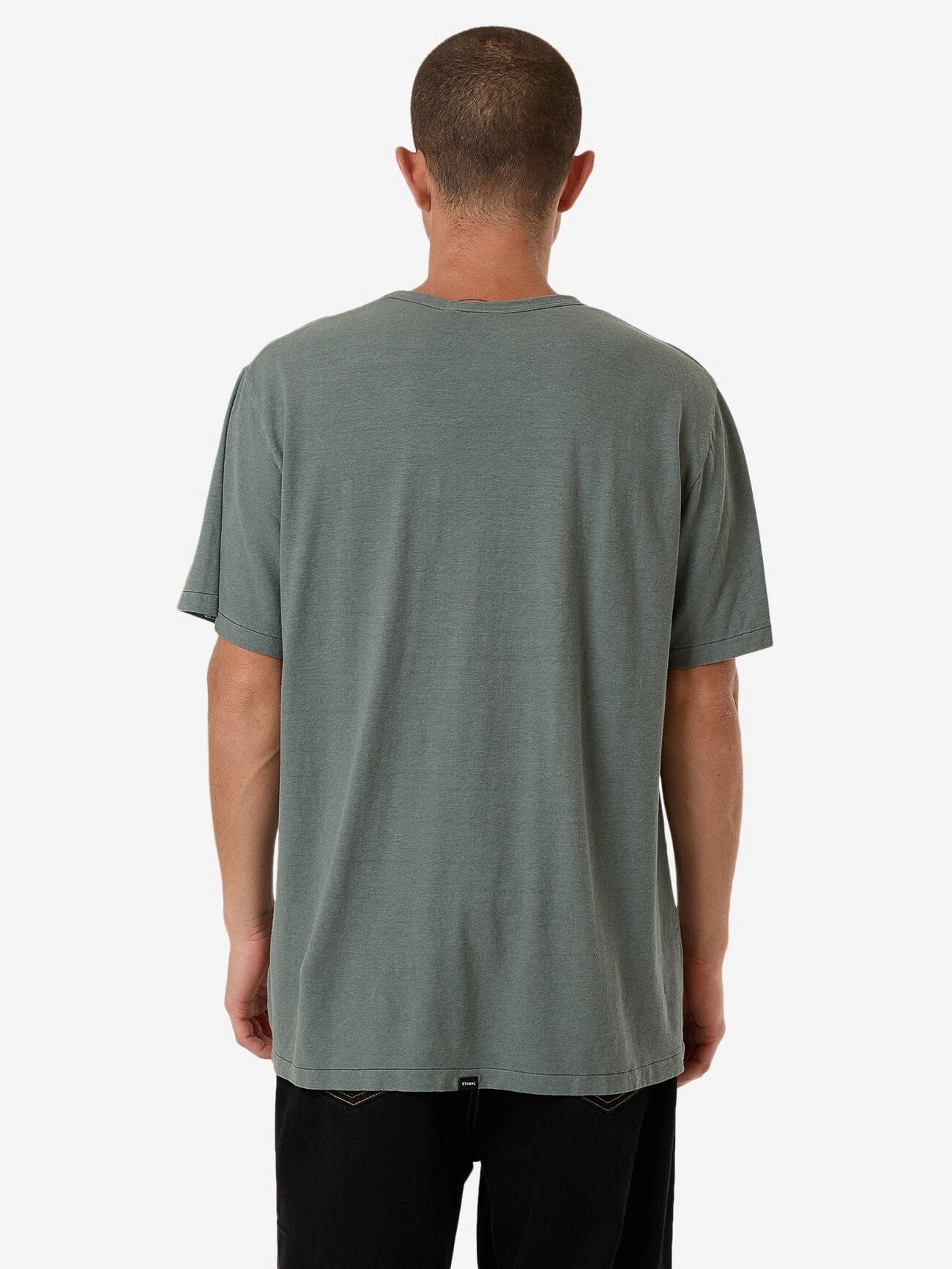 Hemp Thrills Embro Lightweight Contrast Stitch Merch Fit Tee - Dark Forest