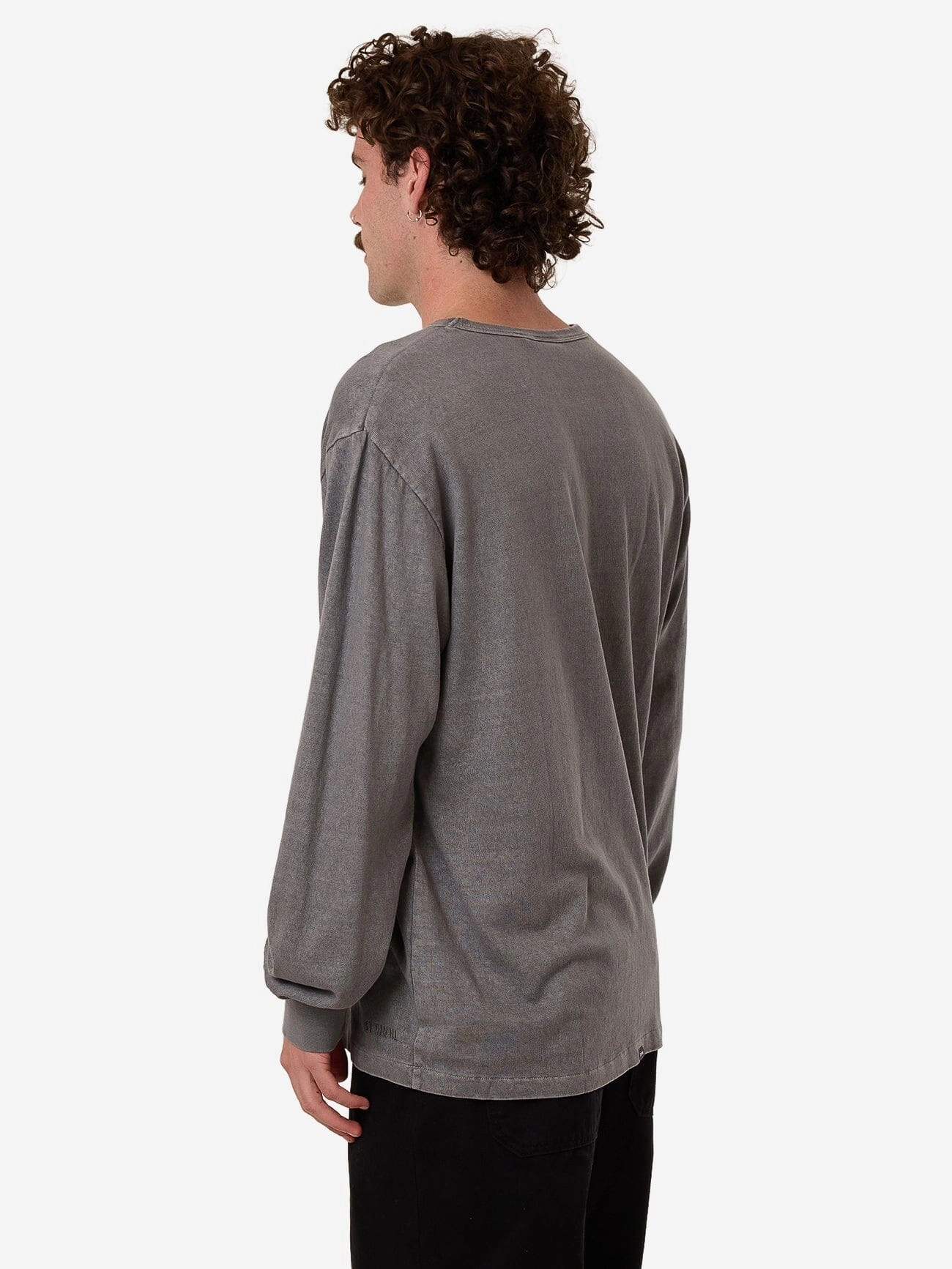 Hemp Thrills Embro Merch Fit Long Sleeve Tee - Grey Ash