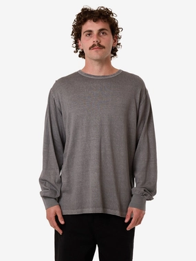 Hemp Thrills Embro Merch Fit Long Sleeve Tee - Grey Ash