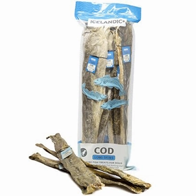 Icelandic  Single Long Cod Skin Strip Dog Treat