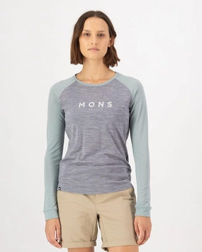 Icon Merino Raglan Long Sleeve - Grey Heather / Dew