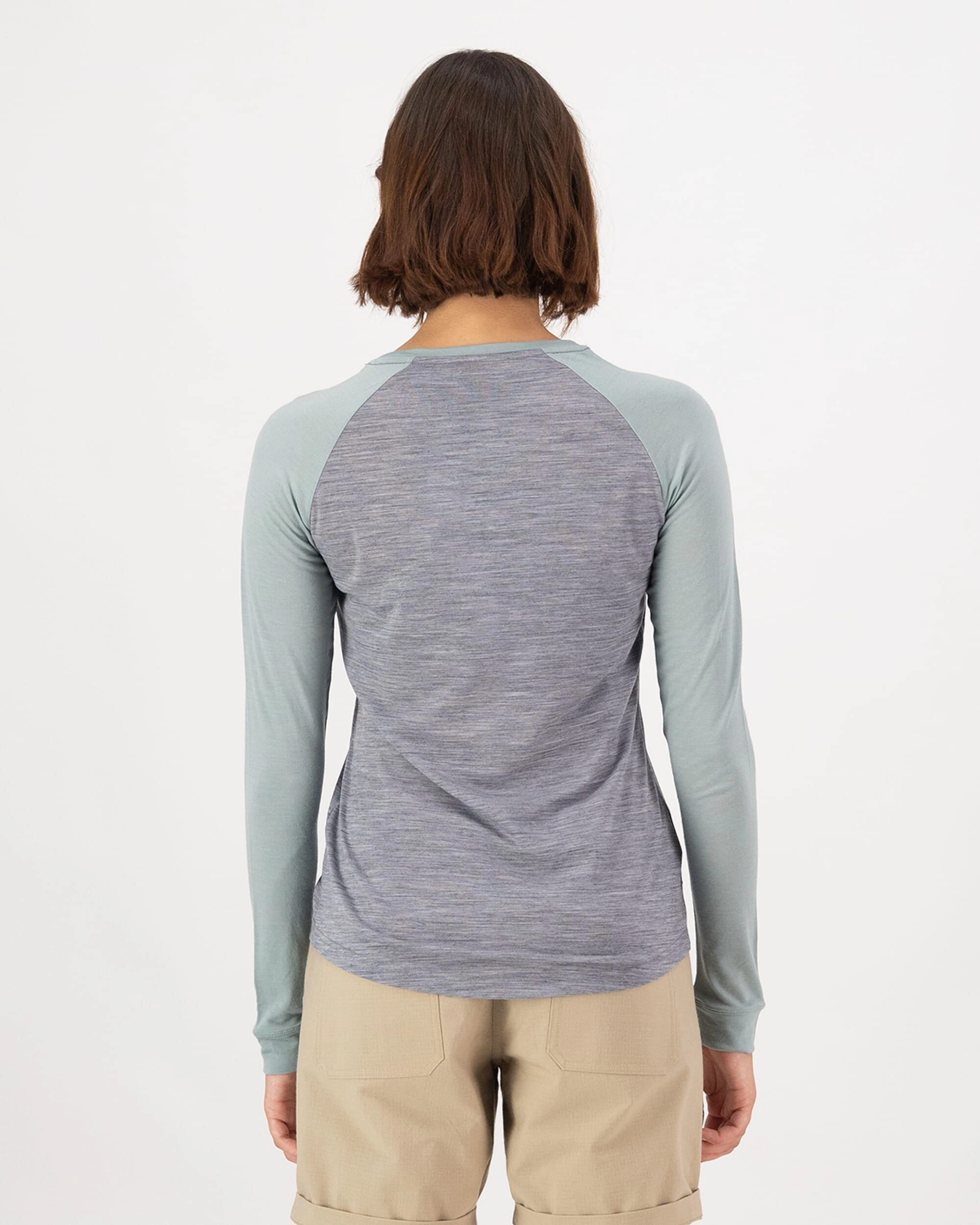 Icon Merino Raglan Long Sleeve - Grey Heather / Dew