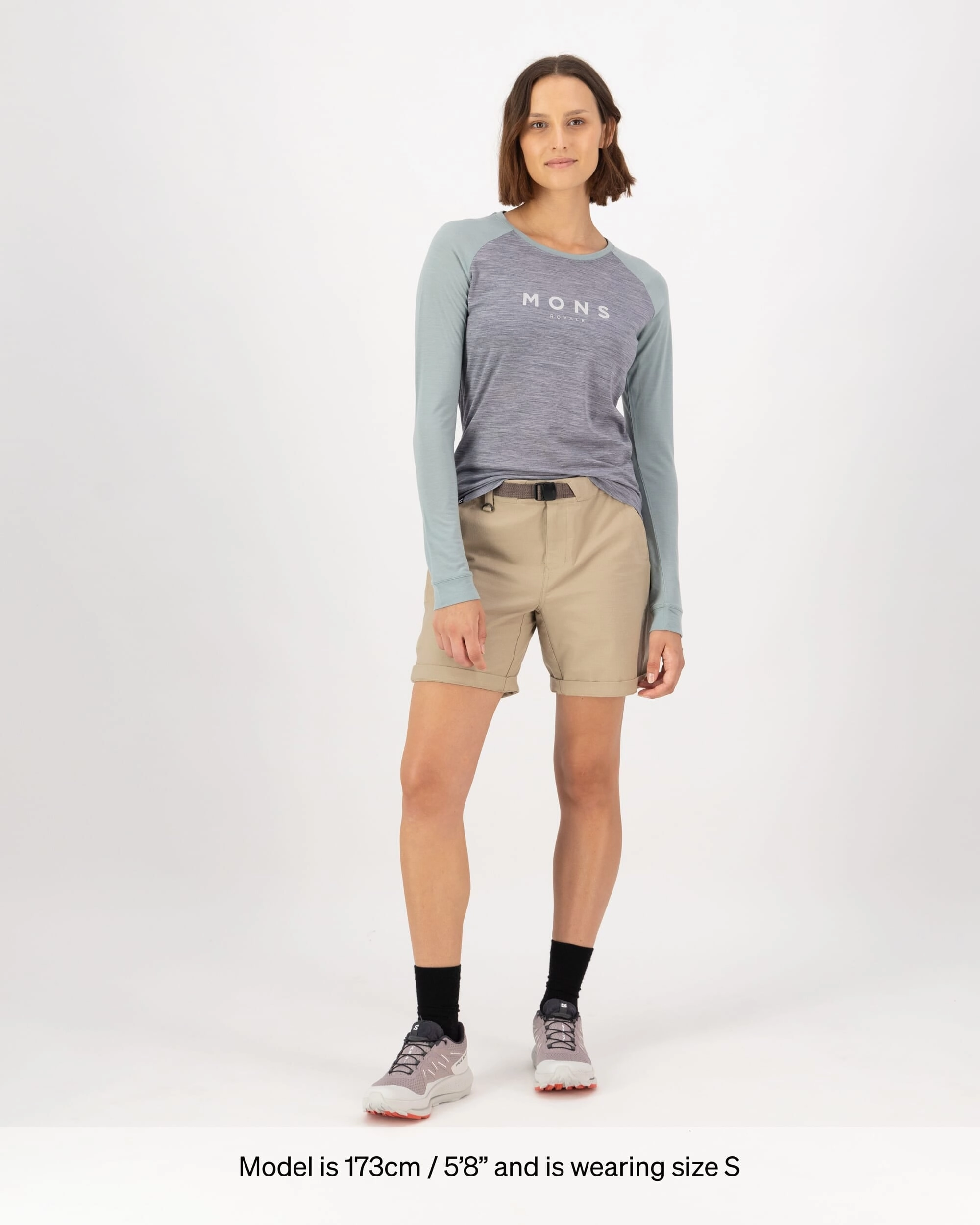 Icon Merino Raglan Long Sleeve - Grey Heather / Dew