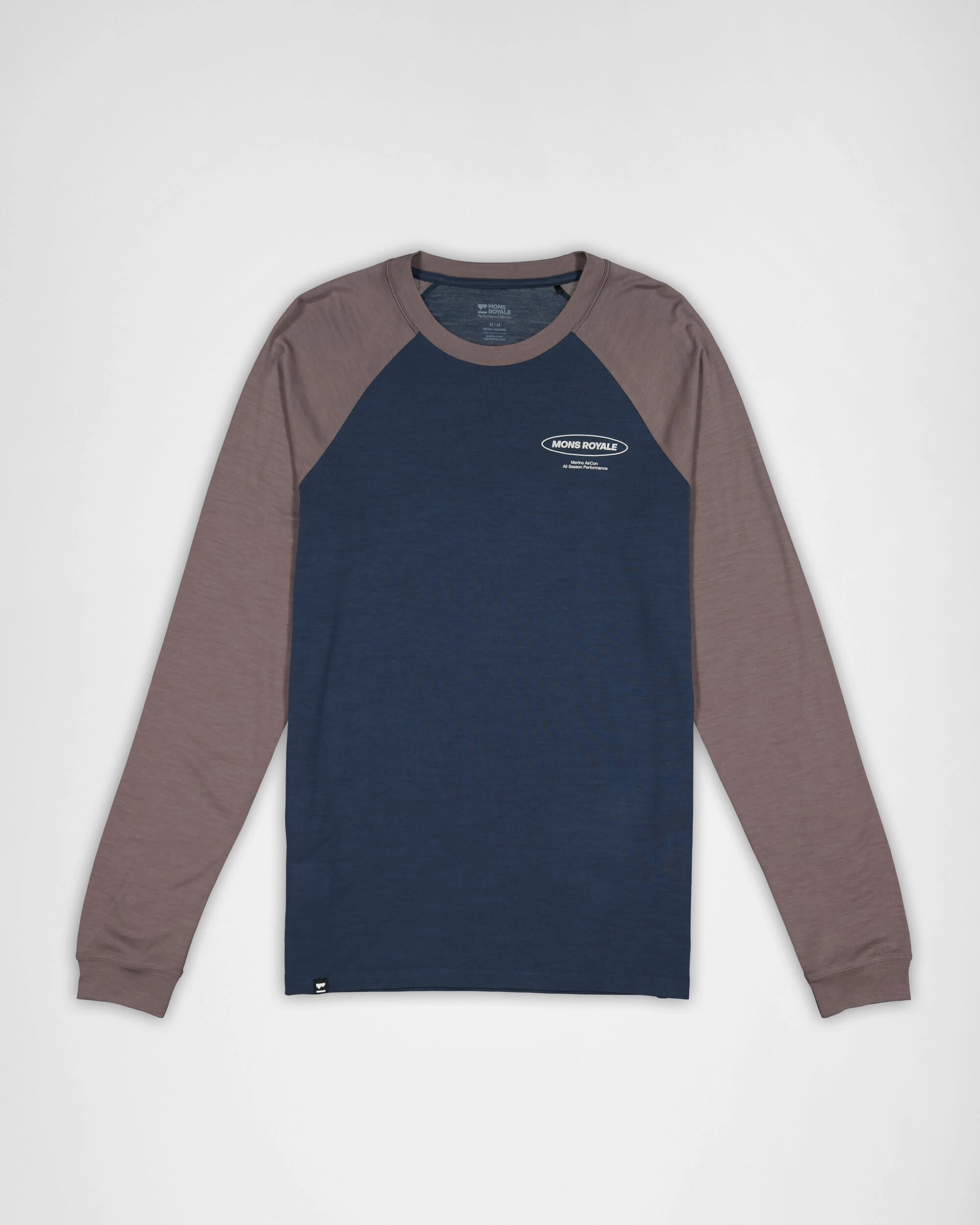 Icon Merino Raglan Long Sleeve - Midnight / Iron