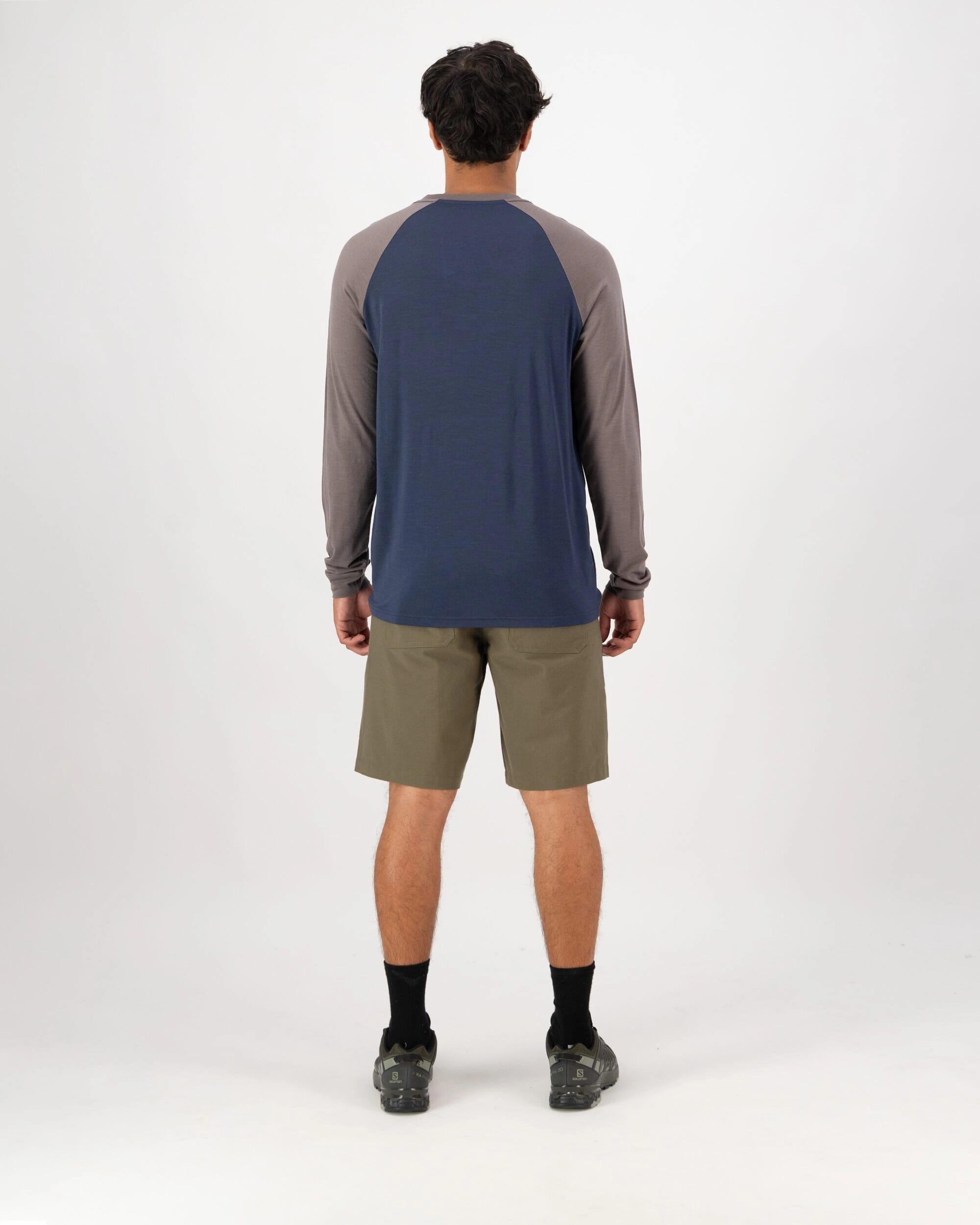 Icon Merino Raglan Long Sleeve - Midnight / Iron