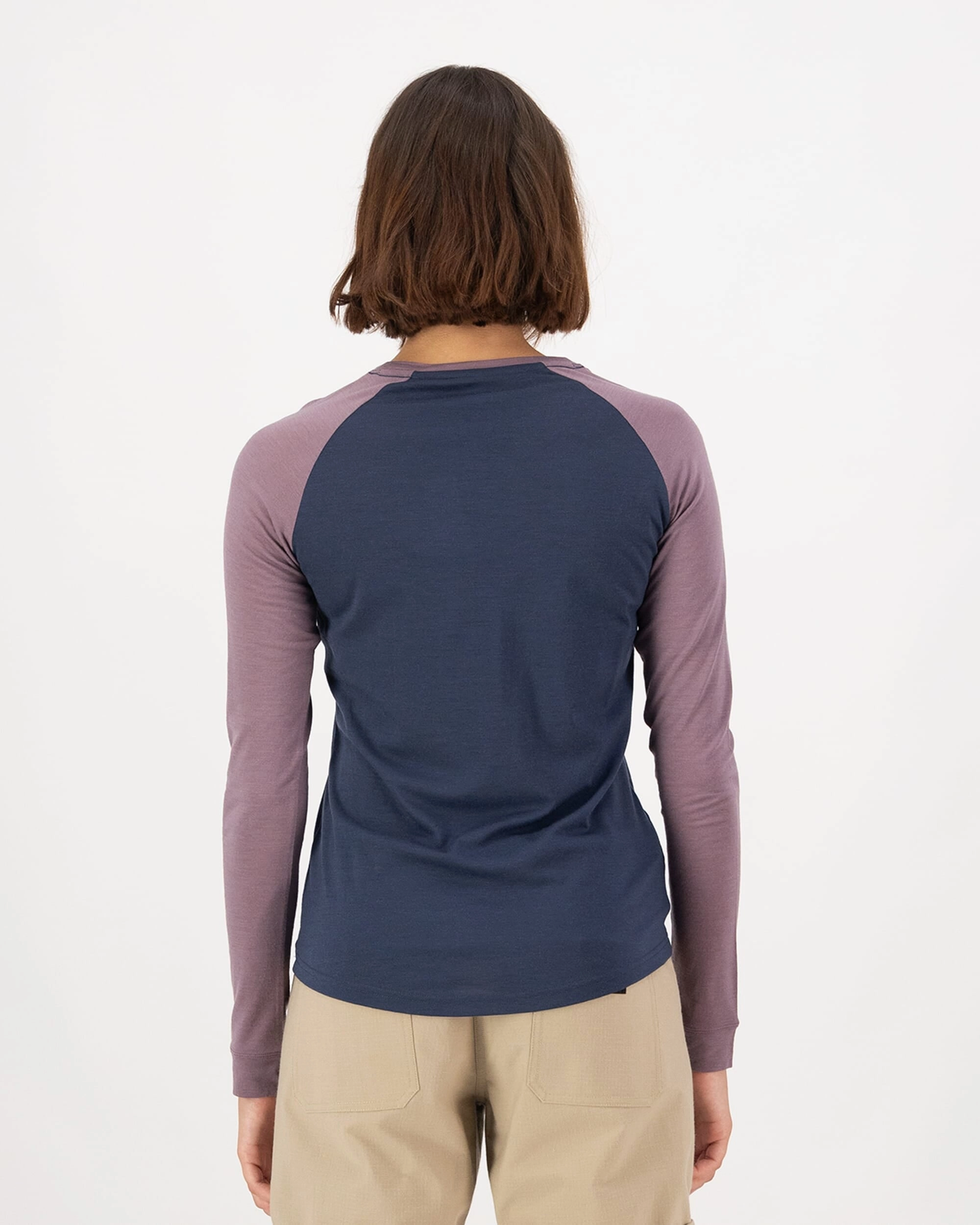 Icon Merino Raglan Long Sleeve - Midnight / Mauve