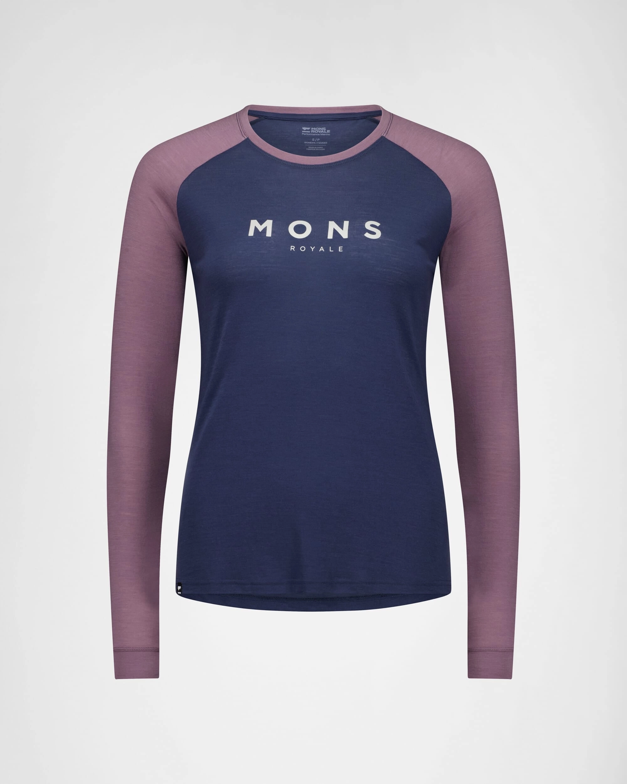 Icon Merino Raglan Long Sleeve - Midnight / Mauve