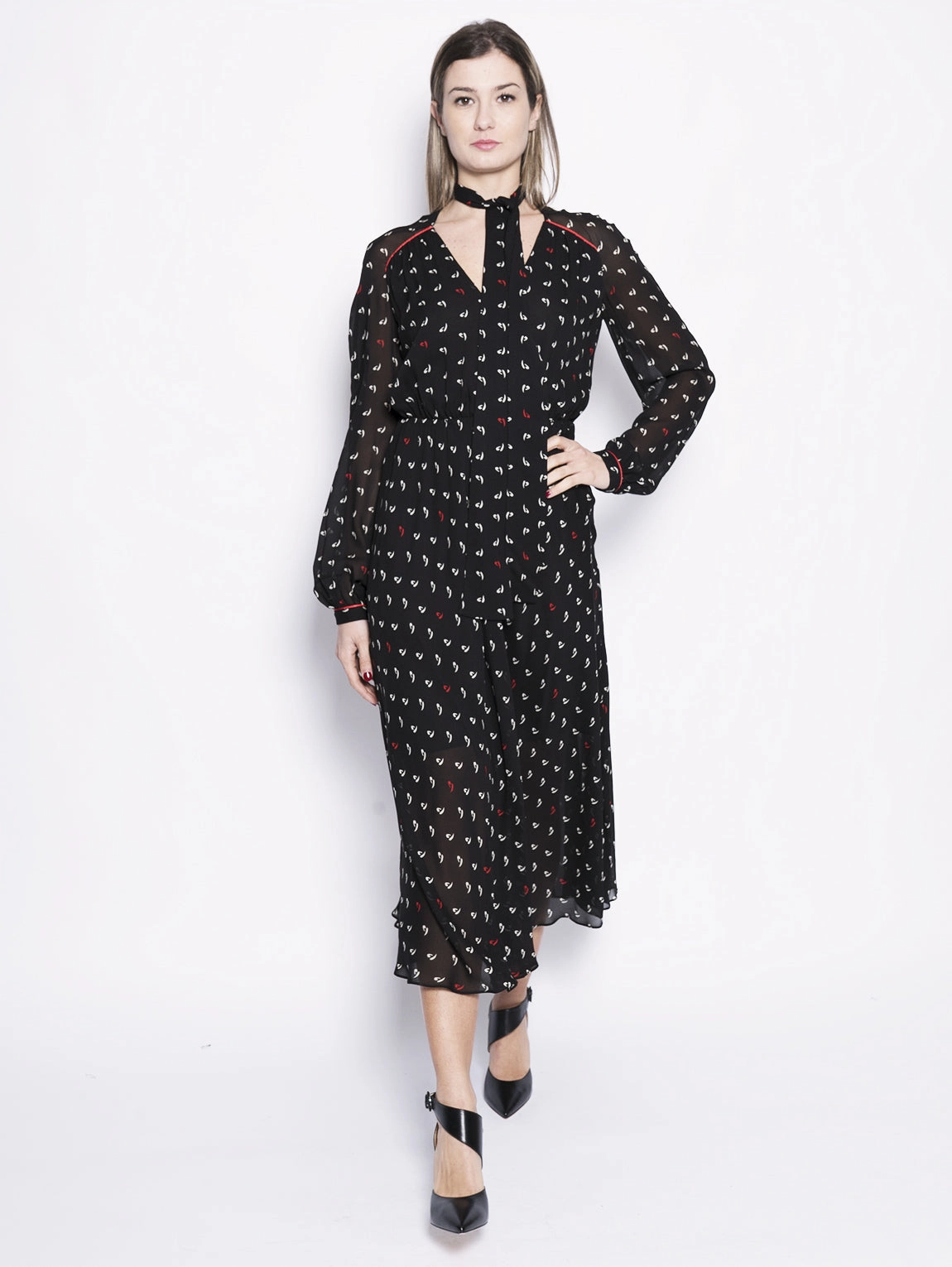 Illustrious Black Lettering Print Dress
