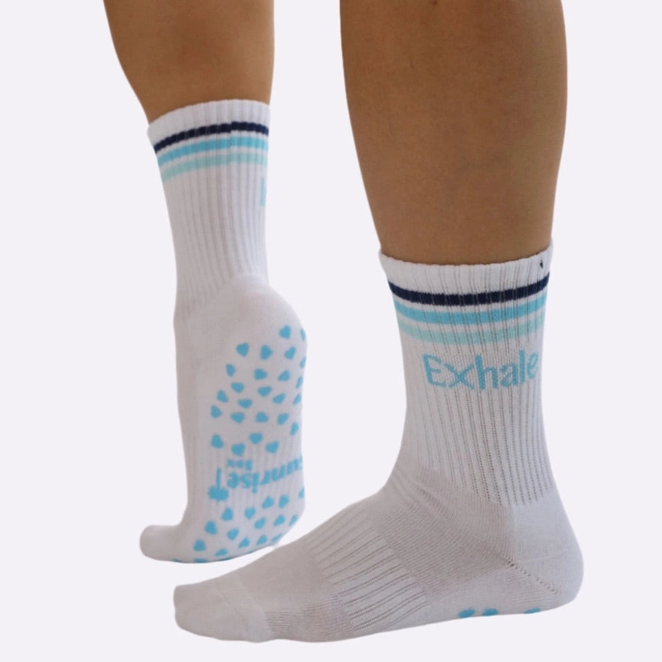 Inhale & Exhale - Crew Grip Sock (Barre / Pilates)