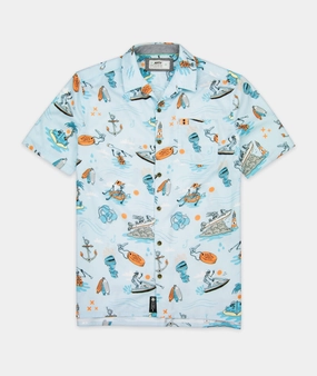 Jetty x  The Qualified Captain Dockside Party Woven - Light Blue